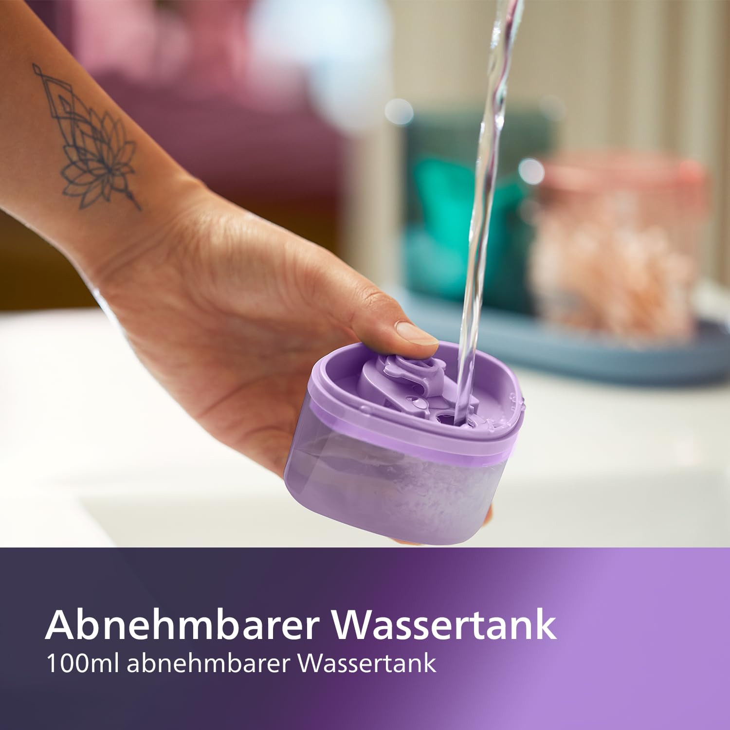 Philips 3000-Serie Tragbarer Dampfglätter - 1000 W, Dampfleistung 20 g/min, 100ml Wassertank, Kein Bügelbrett erforderlich, Inklusive Aufbewahrungstasche, 630g geringes Gewicht, Lila (STH3010/30)