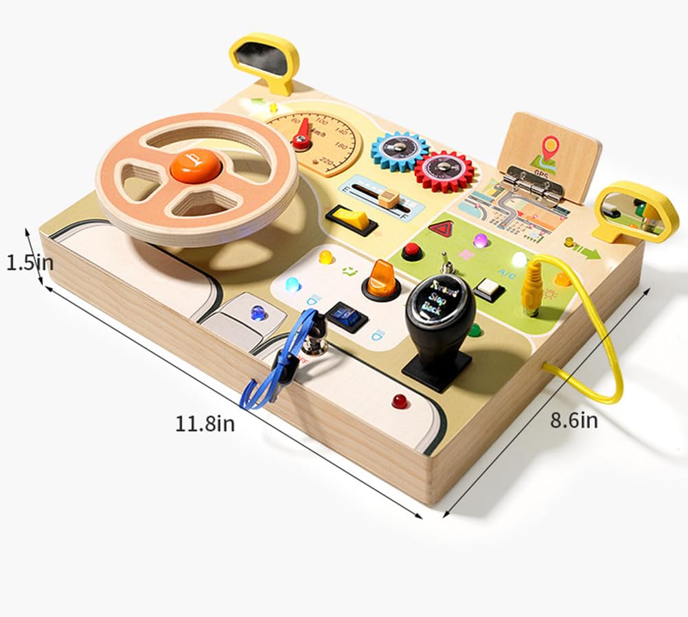 Tableau de conduite en bois, jouet sensoriel pour la motricité fine