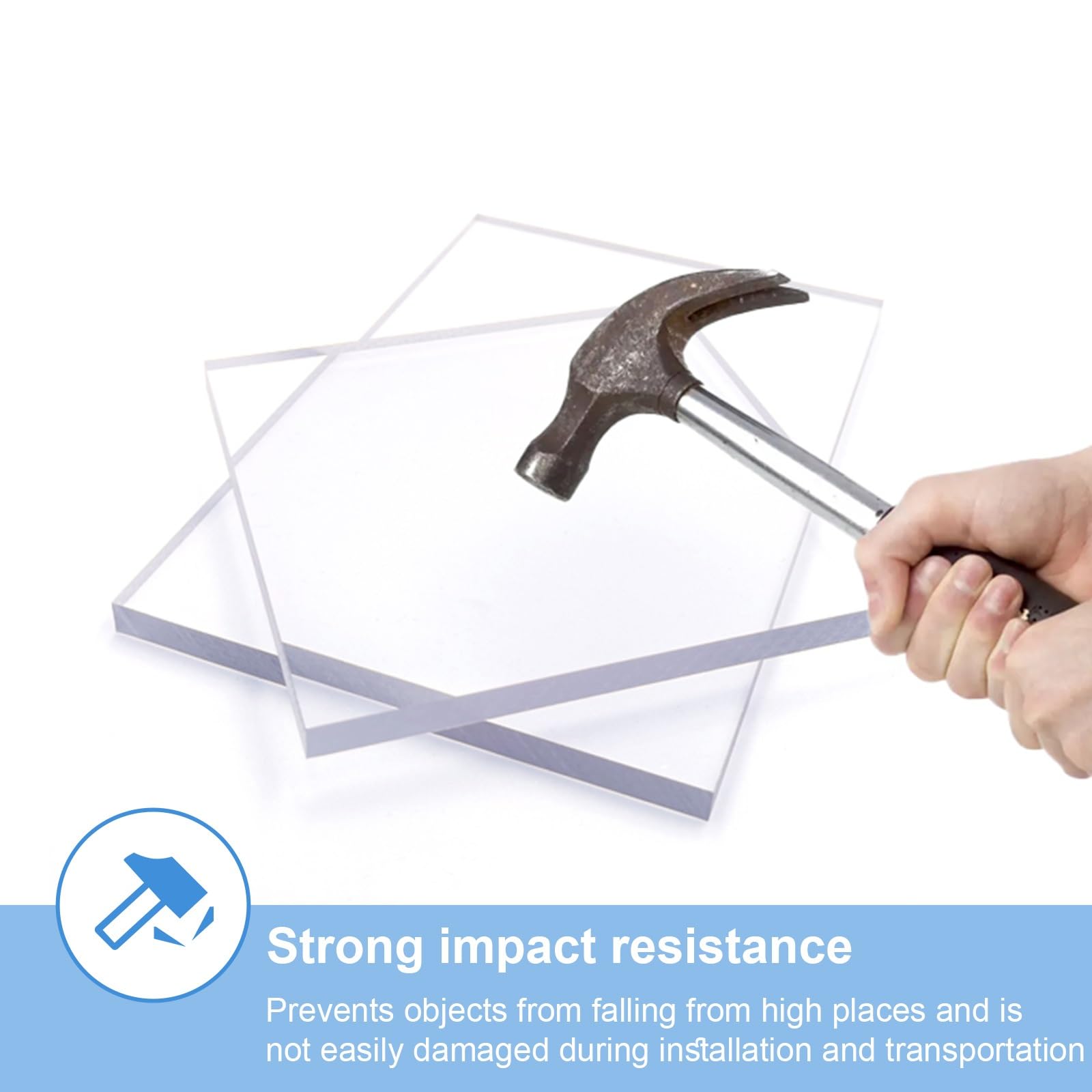 Lámina de policarbonato para techos, Resistente a la Intemperie y Transparente, fácil de Doblar y Cortar, para invernaderos, cobertizos, cocheras, casetas y perreras(Blauw,60x299cm)