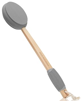 Slick- Lotion Applicator, 17 Inch, Gray, Back Applicator Lotion, Certified Organic, Easy Reach Washable, Self Tanner for All Skin Tone