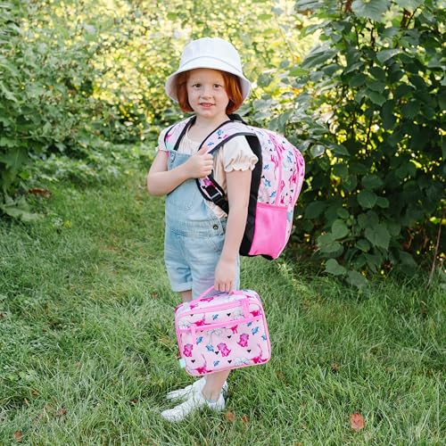 Image of Wildkin JumpOff Jo Insulated Lunch Box - Keeps Food Hot or Cold, BPA-Free with Mesh Pockets & Easy-Clean Lining - Ideal for School, Travel & Daycare - Pink Dino