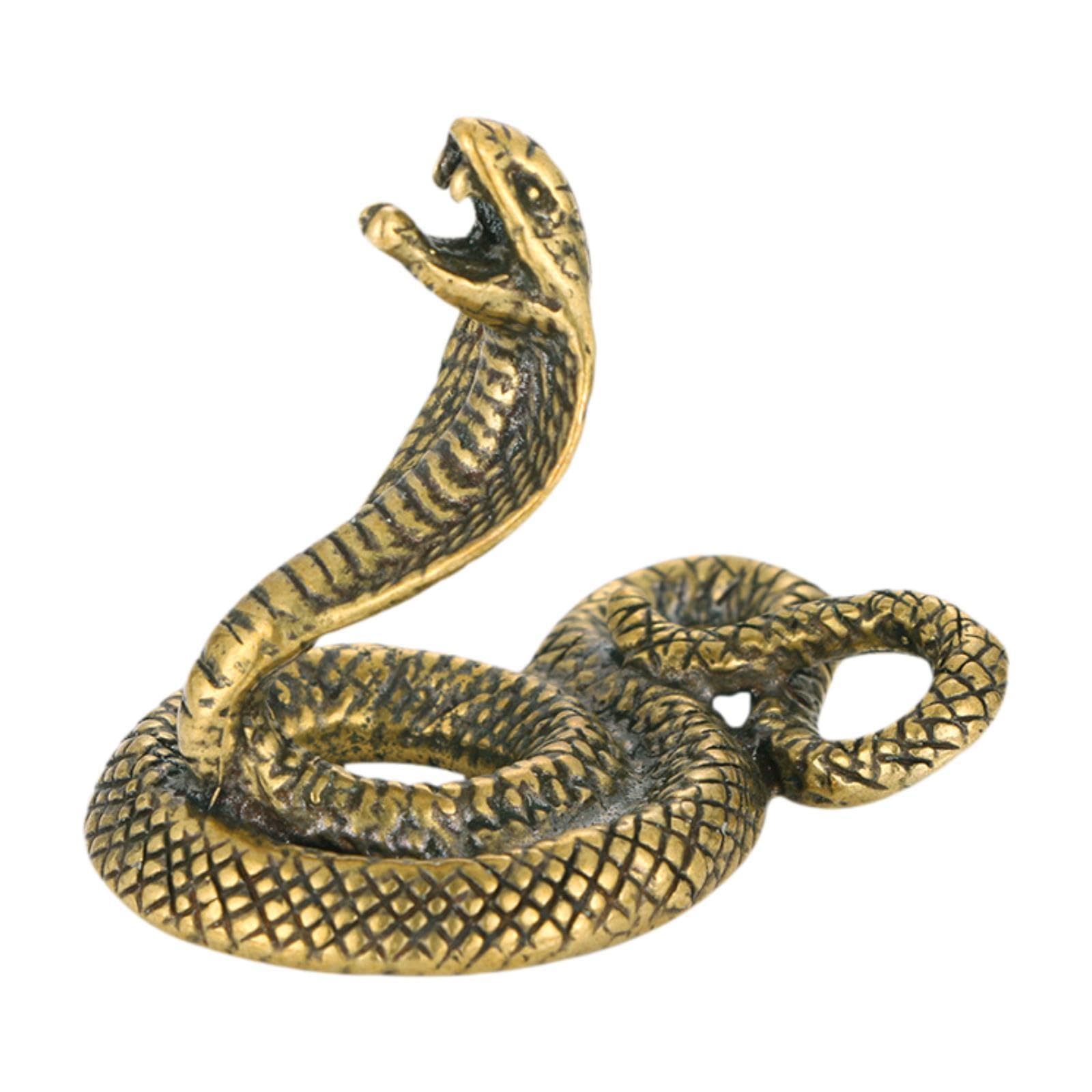 TWISAXC Unique 2025 Chinese Snake Year Statue Home Decor Fine Crafted Brass Miniature For Home Office And Tabletop Bedrooms