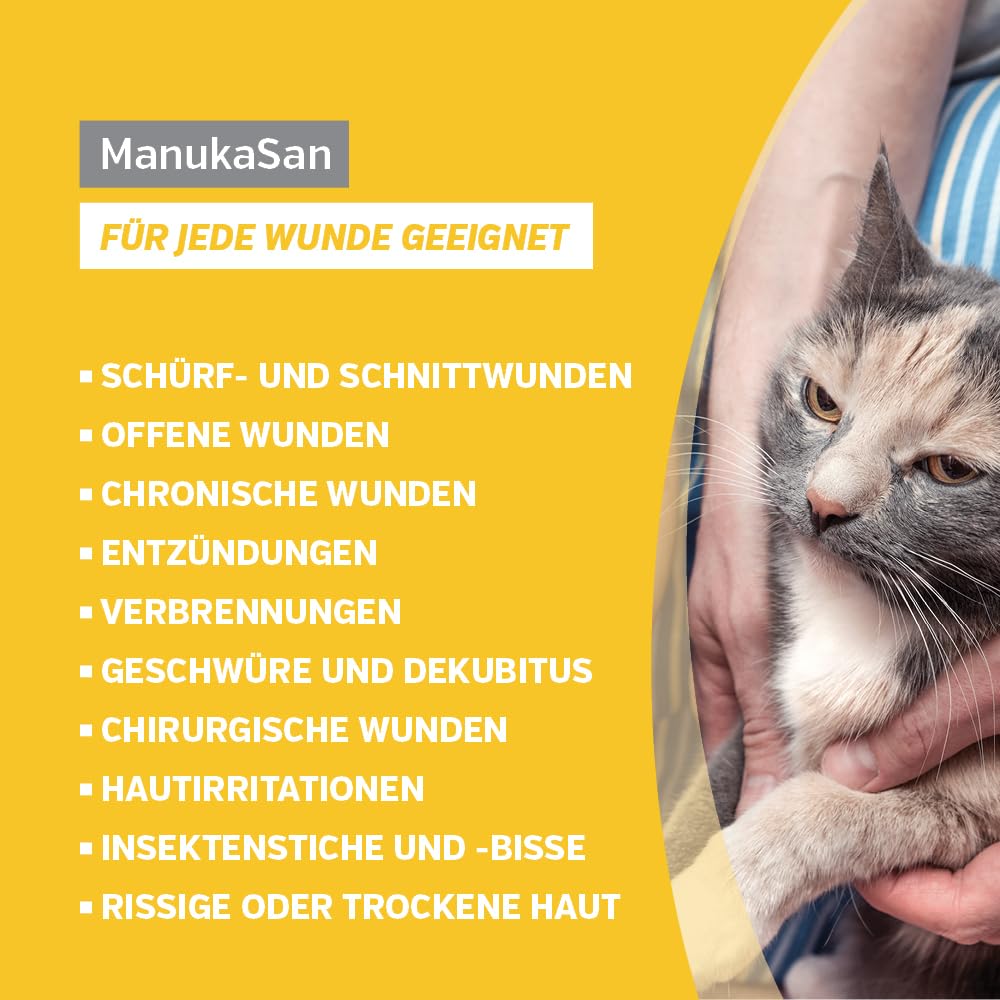 Alfavet ManukaSan | 75 ml | Pflegende Salbe für Hunde, Katzen & Kleintiere | Mit Manuka Honig