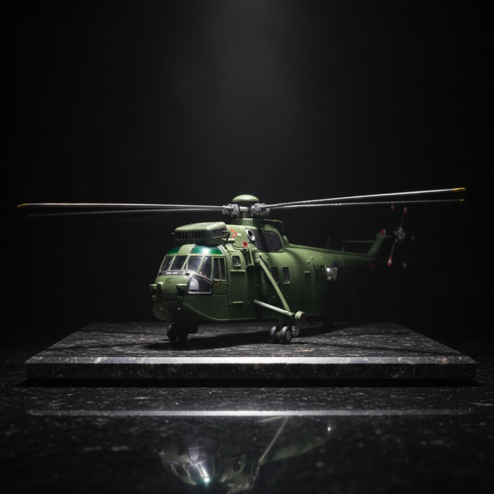 Marine-Hubschrauber Modell detailliert Sammelmodell militärisch Hubschrauber mit Rotorblättern für Sammler, Vitrine, Schreibtisch