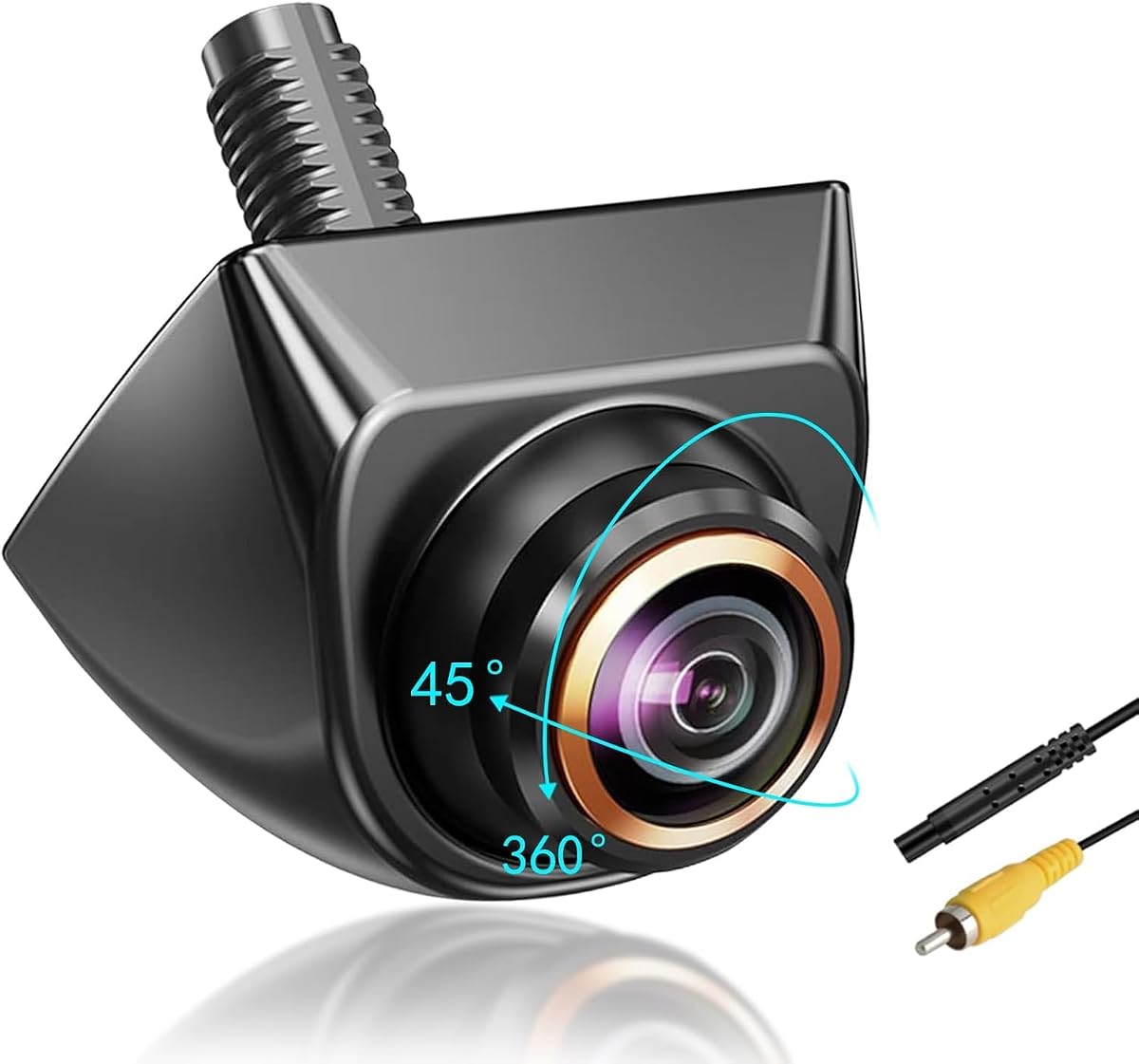 1080P AHD Backup Camera with 170° Wide Angle, 360° Rotatable, Night Vision, IP69K Waterproof - Front/Rear/Side View Reverse Camera for Trucks, Cars, SUVs (AHD1080P)
