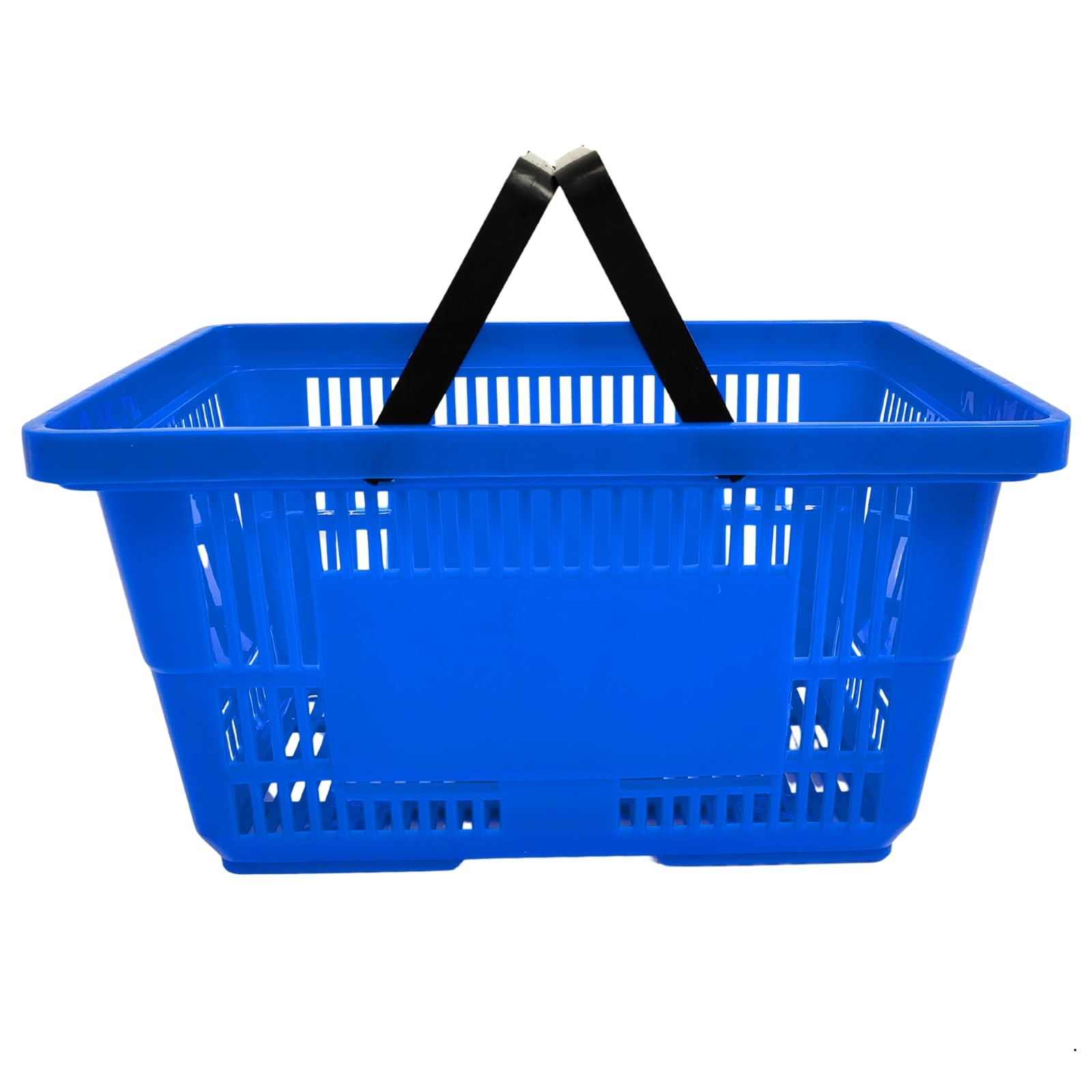 Completeshopfittings Black,Blue 2X Blue Plastic Shopping Baskets Shopper Baskets With Handles 28 Litre Capacity
