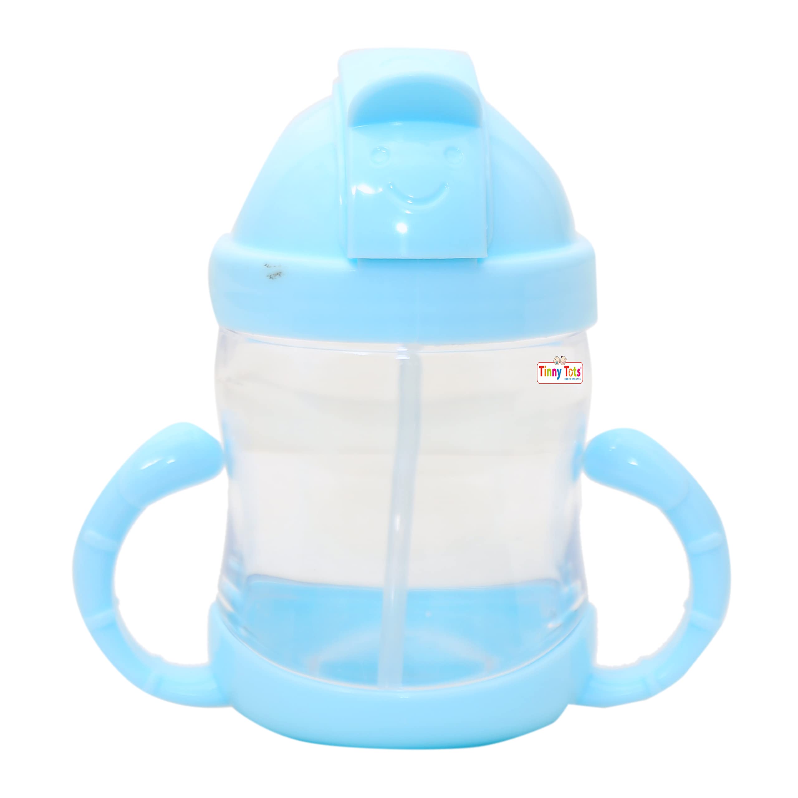 Tinny Tots Baby Unbreakable Sipper Bottle Cup/Mug Learning Sippy BPA Free Anti Spill Sippy Cup Dust-Proof Sippy Cup with Twin Handles Sipper for Toddlers/Infants/Babies (Blue - 3207, Medium)