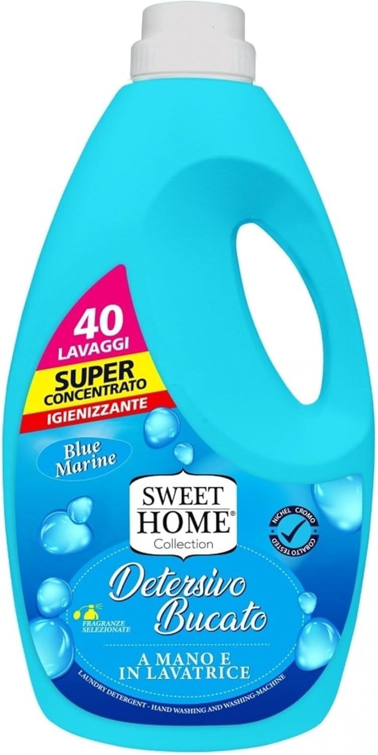 Sweet Home Blue Marine - Pacchetto di prova - Ammorbidente concentrato + Detersivo + Profumo / 6 Articoli della stessa fragranza + Beni Culinari Portachiavi gratuito