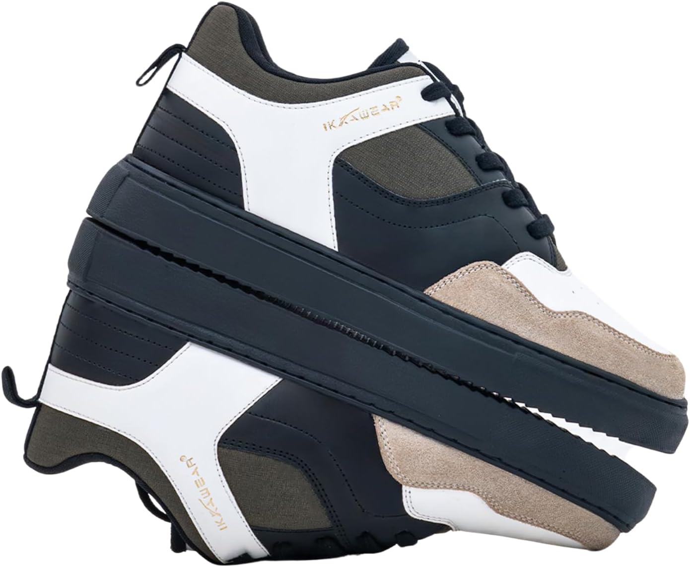 IKKAWEAR Glyder (Black & White) Men Sneakers | Casual Shoes for Men | Sneakers Shoes for Men | Lightweight Under 300gm Casual Sneakers for Men