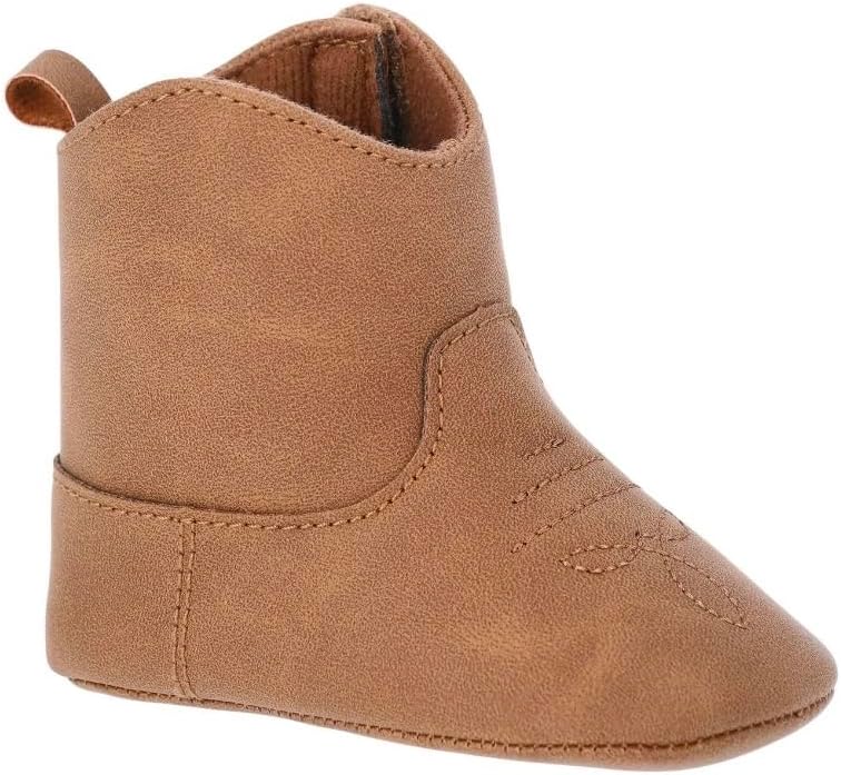 Baby Boots, Tan, Soft Sole, Pull-On Tab, Western Style, Infant Footwear