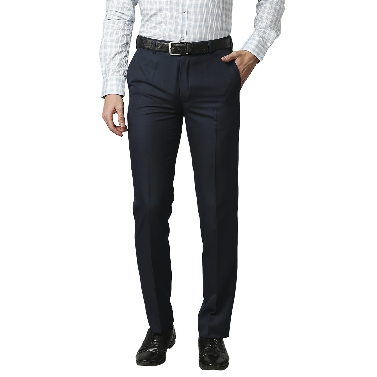 park avenue Men's Polyester Blend Solid Pattern Smart Fit Flat Front Formal Trouser-picture-36