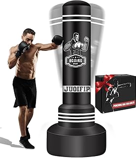 JUOIFIP Free Standing Punching Bags for Adults - 70\'\' Boxing Bag Inflatable Kickboxing Bag for Training MMA Muay Thai Fitness