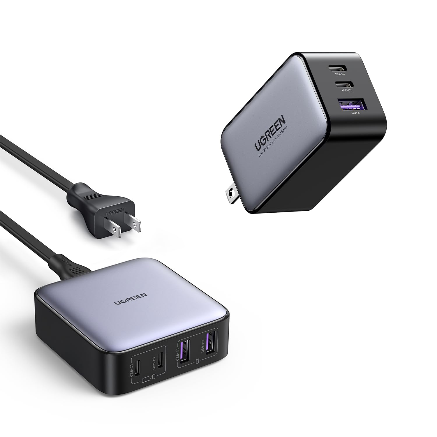 UGREEN 65W Charger 3 Ports Bundle with 65W Charging Station 4 Ports