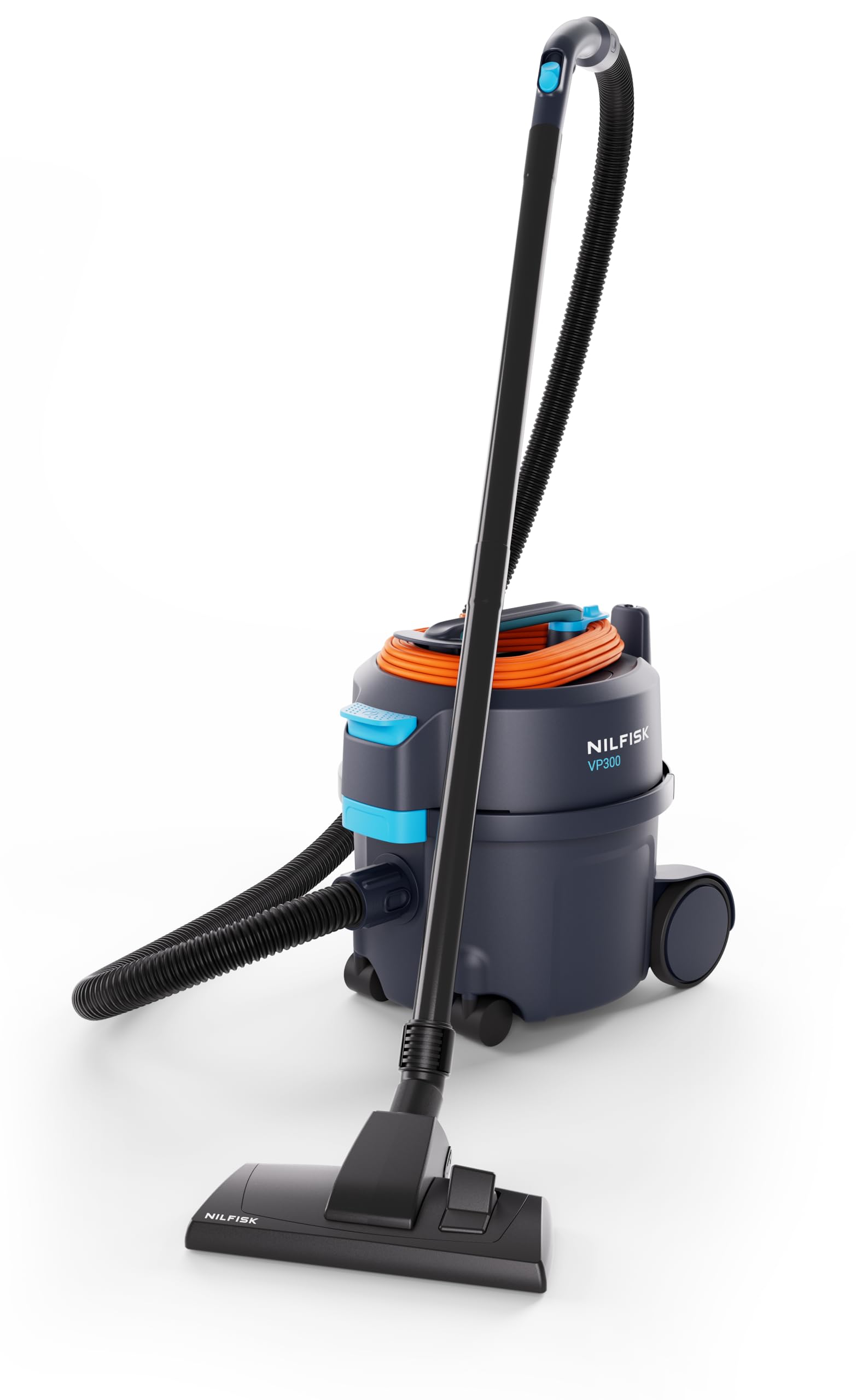 NILFISK Aspirateur Sec VP300 HEPA EC EU - avec Filtre et Buses (Dimensions 398 x 340 x 395 cm, Couleur Bleu foncé, Volume du Sac filtrant 10 l, Poids 4,5 kg) 107421143