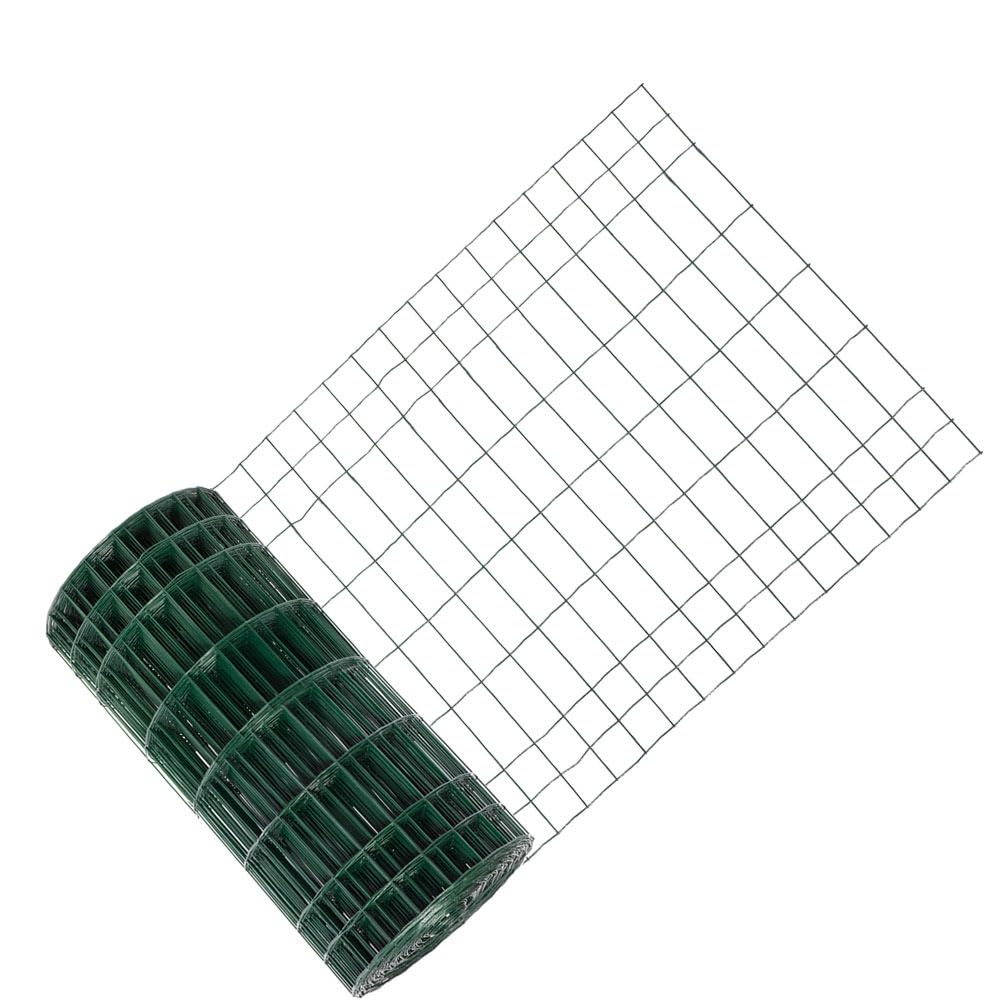 Garmix Gartenzaun Maschendraht Gitterzaun Wildzaun Schweißgitter Grün 25m 5x10cm 2,10mm (60 cm)