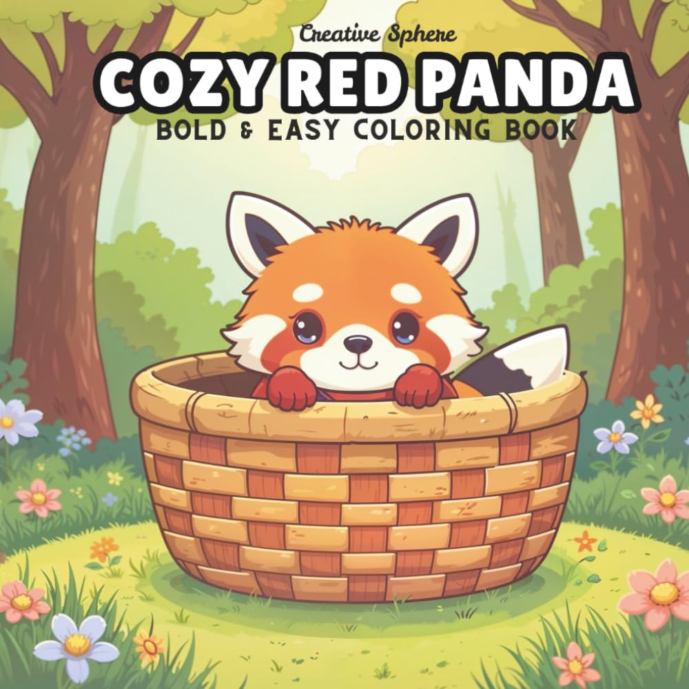 Cozy Red Panda Coloring Book: 80 Adorable Coloring Pages for Kids and Adults | Bold and Easy Designs for Relaxation and Fun: Relaxing Red Panda Scenes ... Coloring Joy (The Cozy Companions Series)