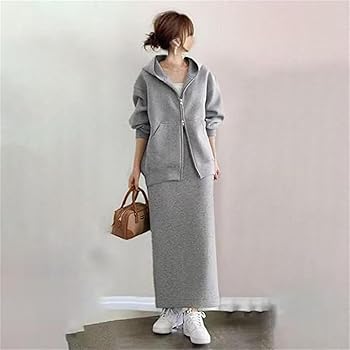 Amazon.co.jp: レディース コート ロングスカート セットアップ