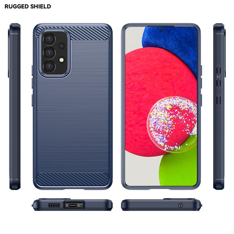 Image of Hybrid Carbon Fiber Back Case for Samsung Galaxy A53 5G (Blue)