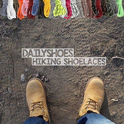 DailyShoes Round Hiking Boot Shoelaces Strong Durable