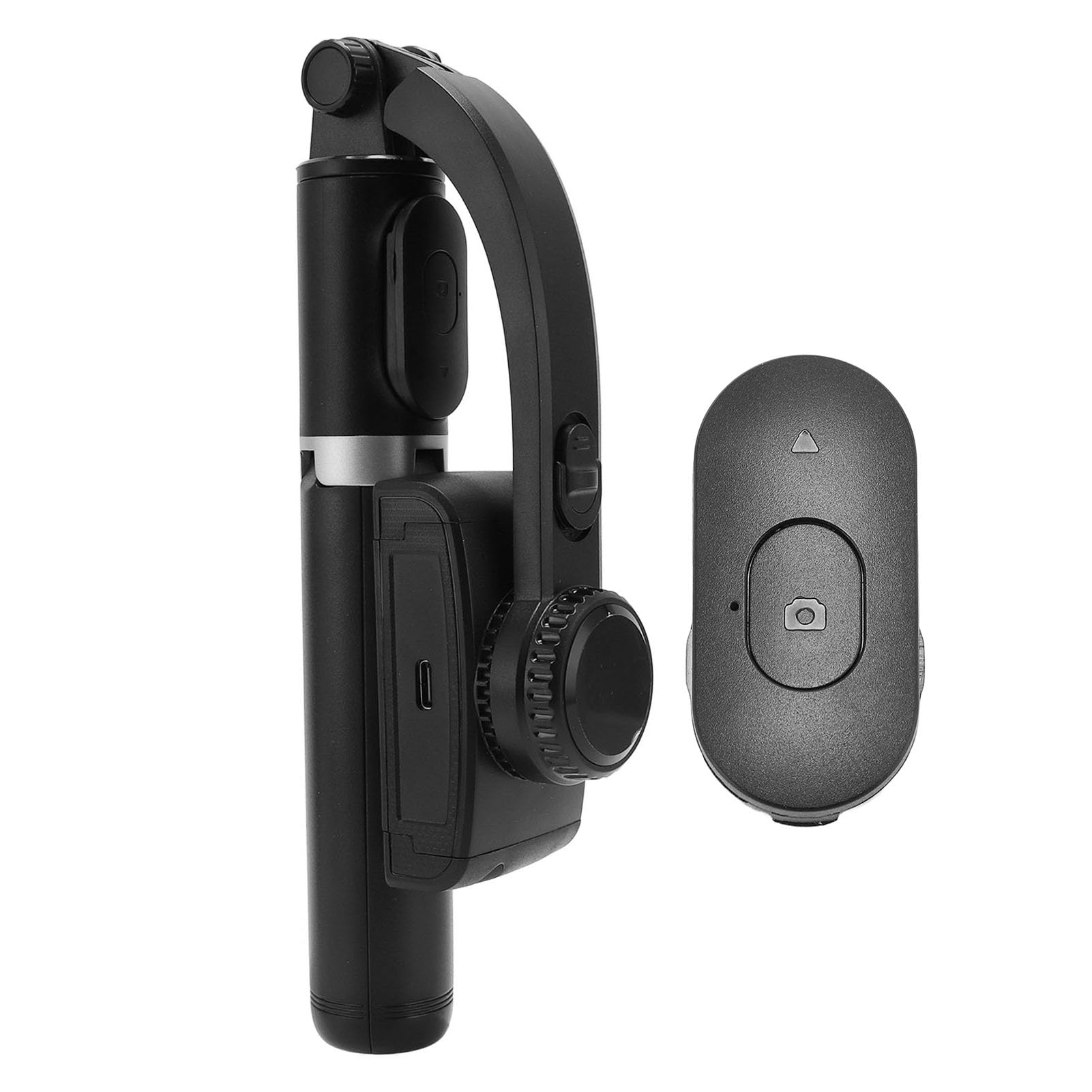Stabilisateur De Téléphone à Cardan, Stabilisateur De Tête De Bâton De Selfie 360° Pivotant Et Anti-Chocs avec Télécommande Support Portable Pliable pour Téléphone Portable