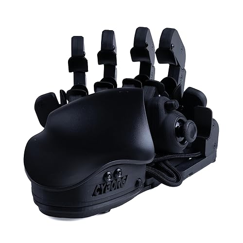 AZERON Cyborg Gaming Keypad – Programmable One Handed Keyboard for PC Gaming – with Analog Thumbstick and 29 Programmable Keys – 3D Printed Keypad – for Righties (Black) - Black