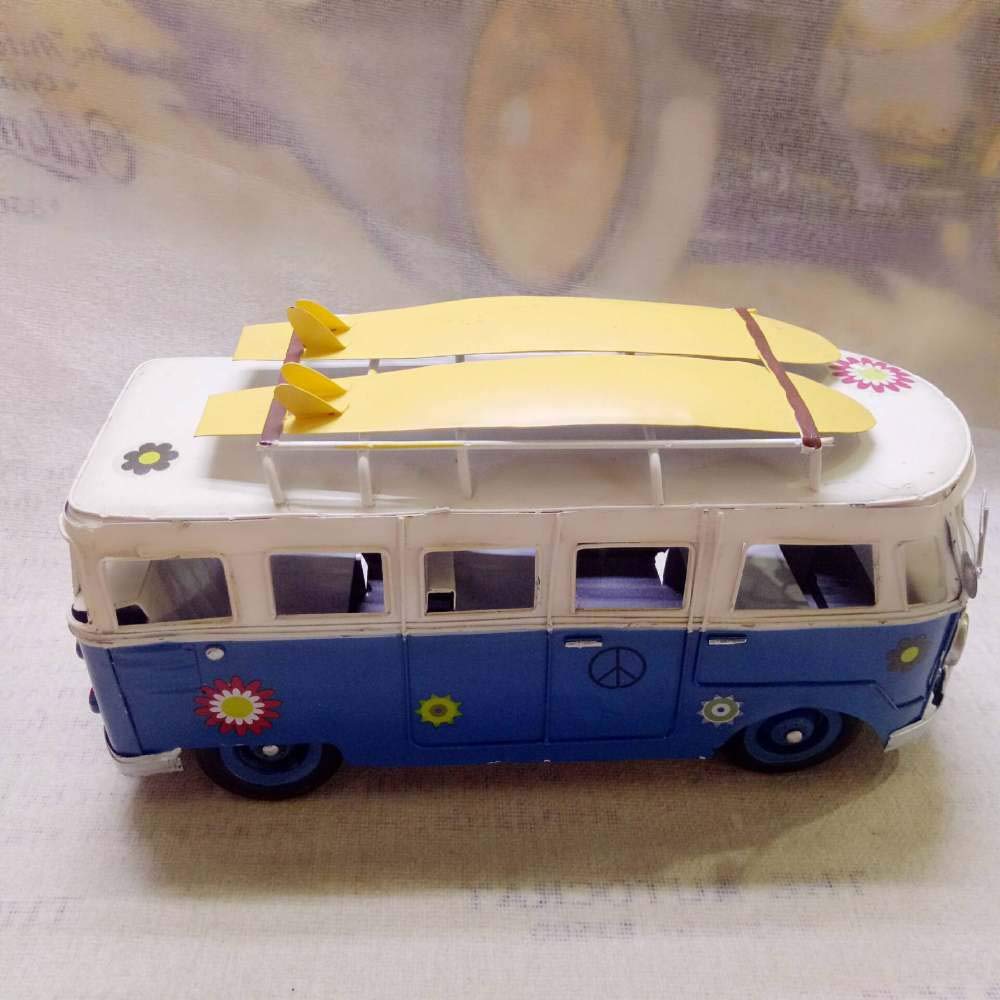 Statue bus rétro bleu idée cadeau originale pour couples et collectionneurs