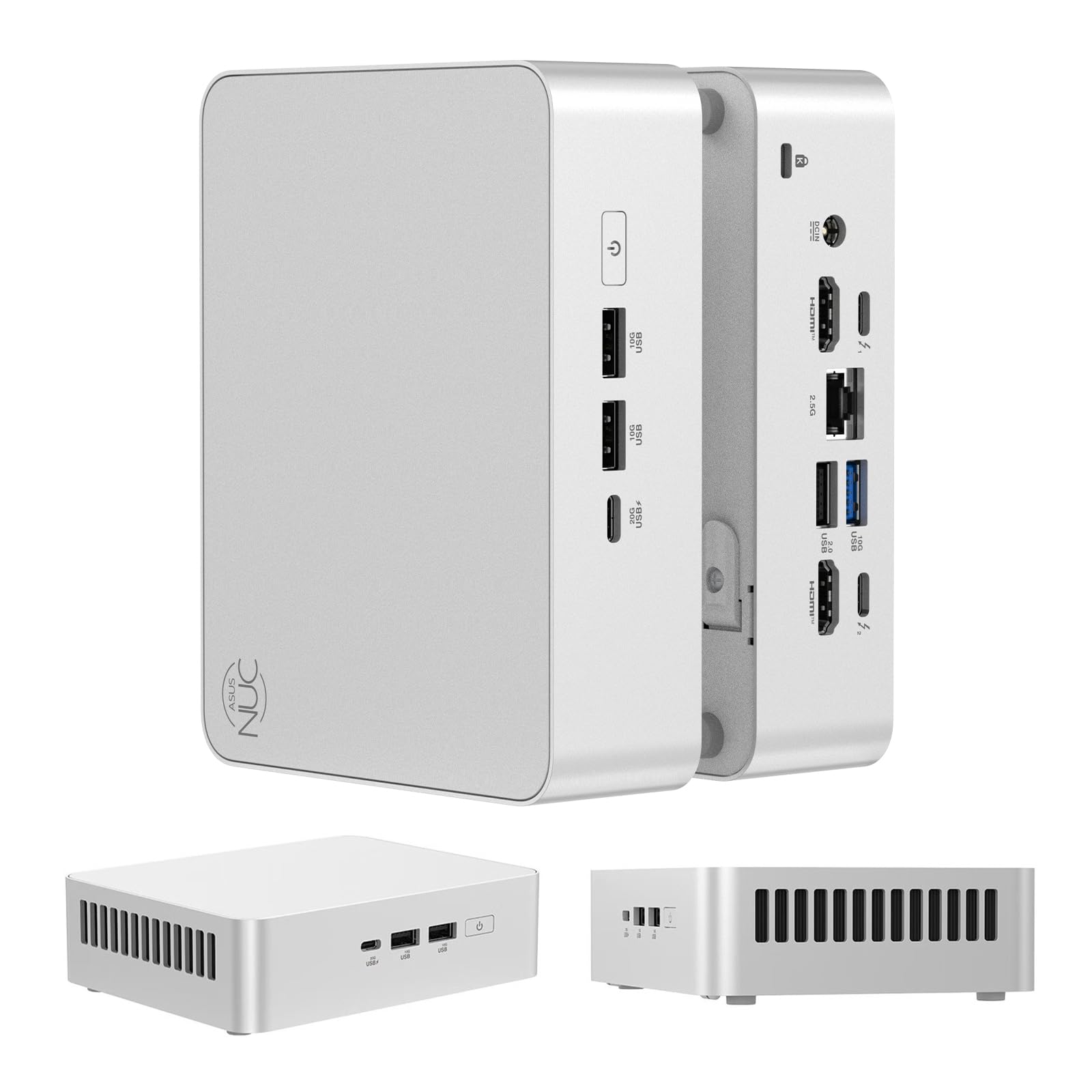 Cutesliving NUC 15 Pro+ Ultra 5 225H Mini PC, DDR5 6400MHz, Quad 4K Output, Thunderbolt 4, 14-Core 4.9GHz, 0.7L Design compatto, Ufficio/Creativo/Gaming (Barebone NO RAM, SSD & OS)
