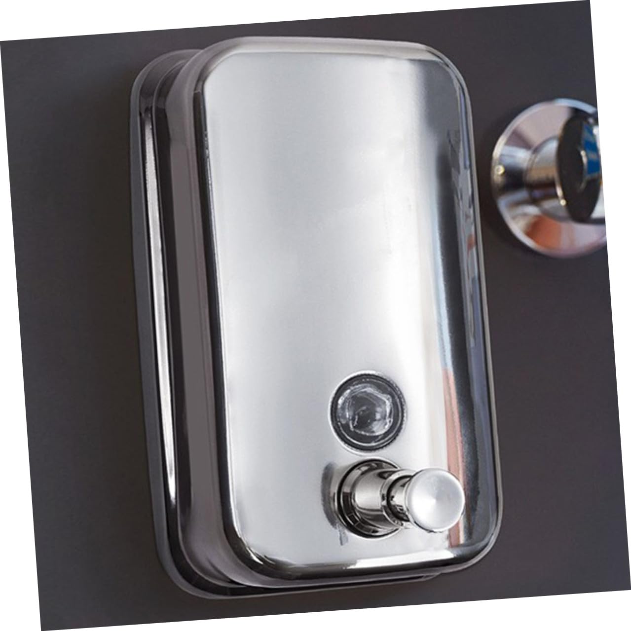 Dispenser Montaggio di Liquido da Acciaio Inossidabile in Sapone e Parete Murale 800ml Ricaricabile Design Finitura Argento per Bagno Domestico