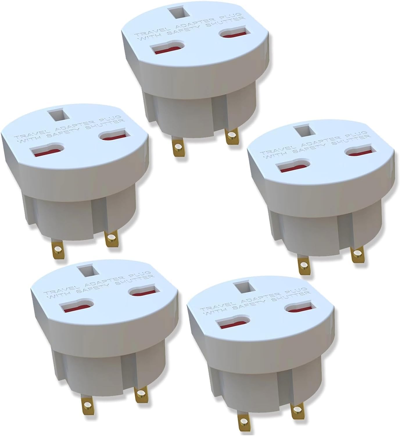 Pack of 5 UK to US Plug Adaptor Type G to Type A and B Travel Adapter