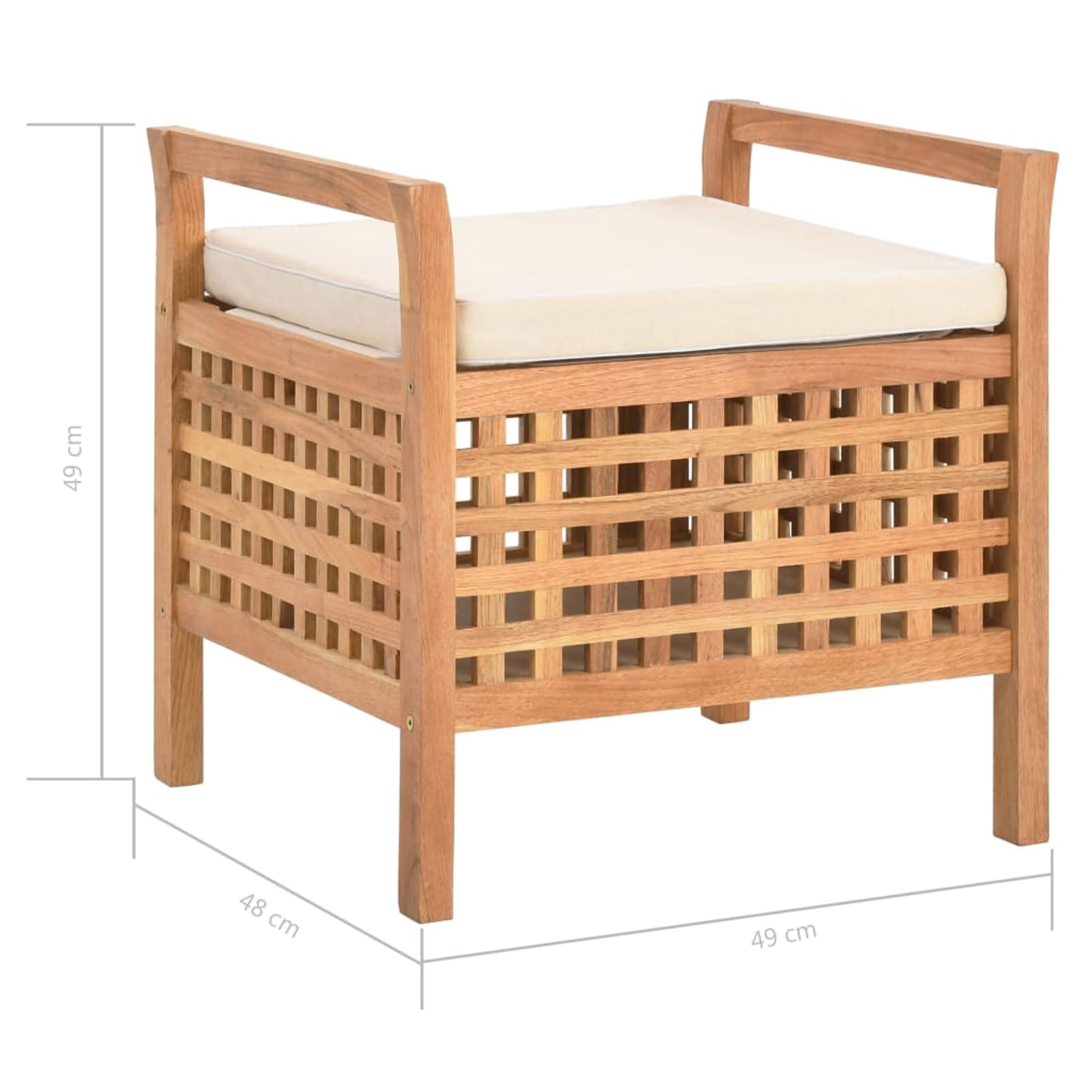 Fasba Banco de Almacenamiento de Madera con Cojín - Natural | para Pasillo, Dormitorio y Baño | Robusto y de Gran Capacidad