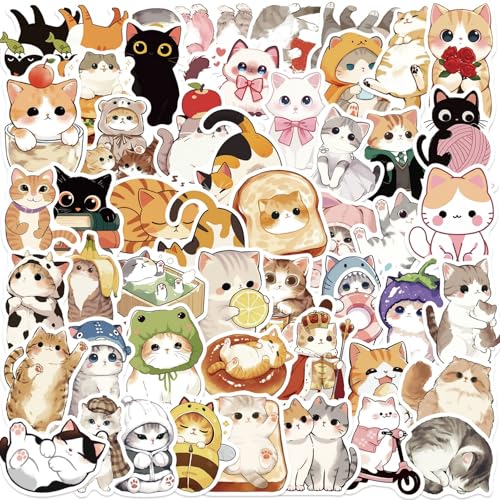 50PCS Cat Stickers Cute Cat Stickers for Kids