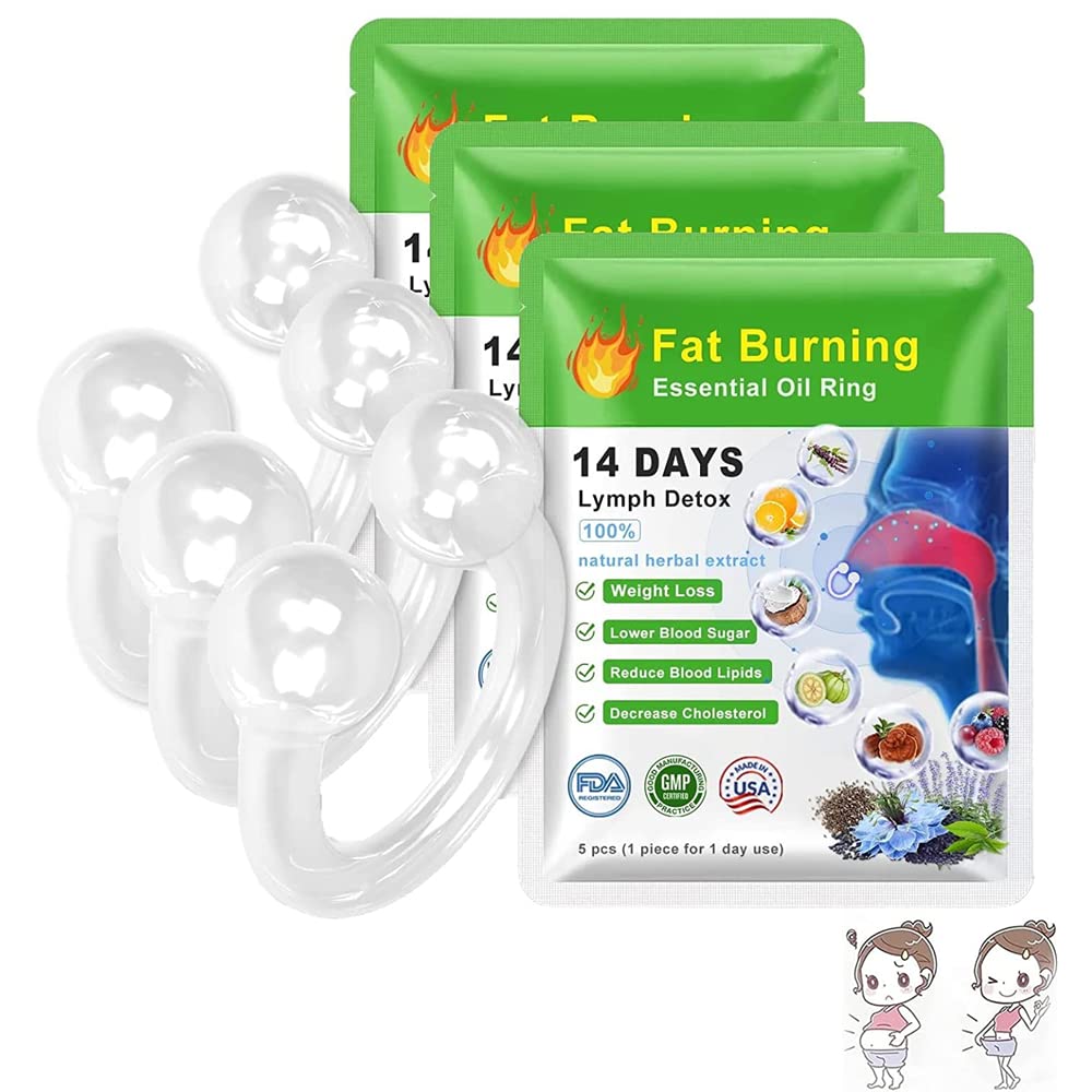 15Pcs LymphStar Body Detox & Fat Burn Liver and Lung Cleanse Essential Oil Nose Ring,Superslim Slimming & Detoxifying Essential Oil Ring Help You Get Healthie