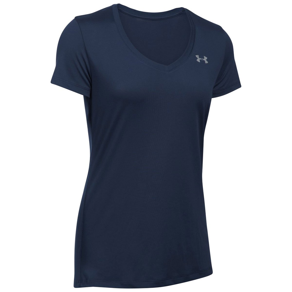 Under Armour, Tech Ssv, Maglietta A Maniche Corte, Donna, Blu (Midnight Navy/Metallic Silver 410), S
