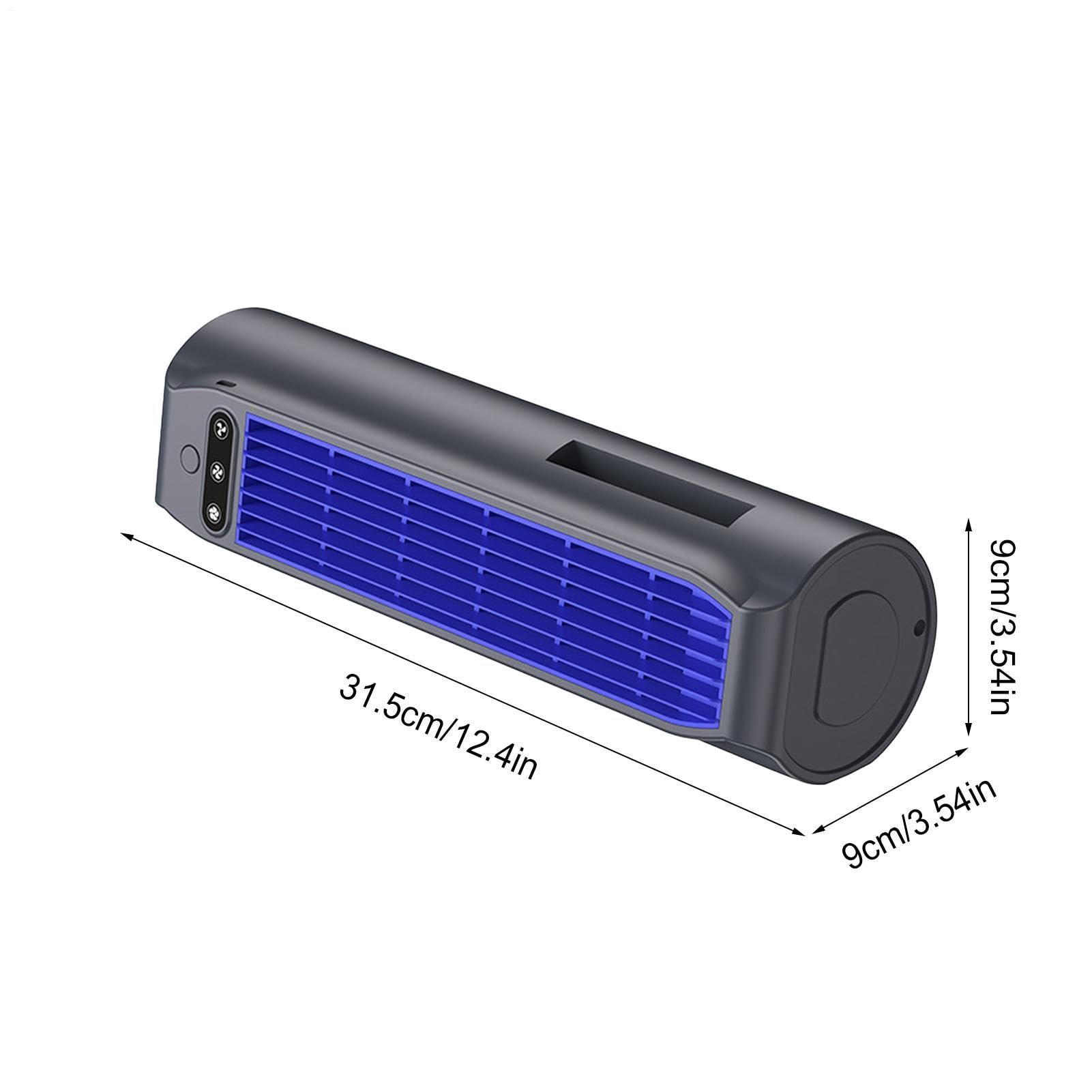 Ventilatore portatile ricaricabile da tavolo, mini ventilatore wireless da 3000 mAh, tre velocità regolabili, supporto per telefono integrato, condizionatore d'aria orizzontale per camera da