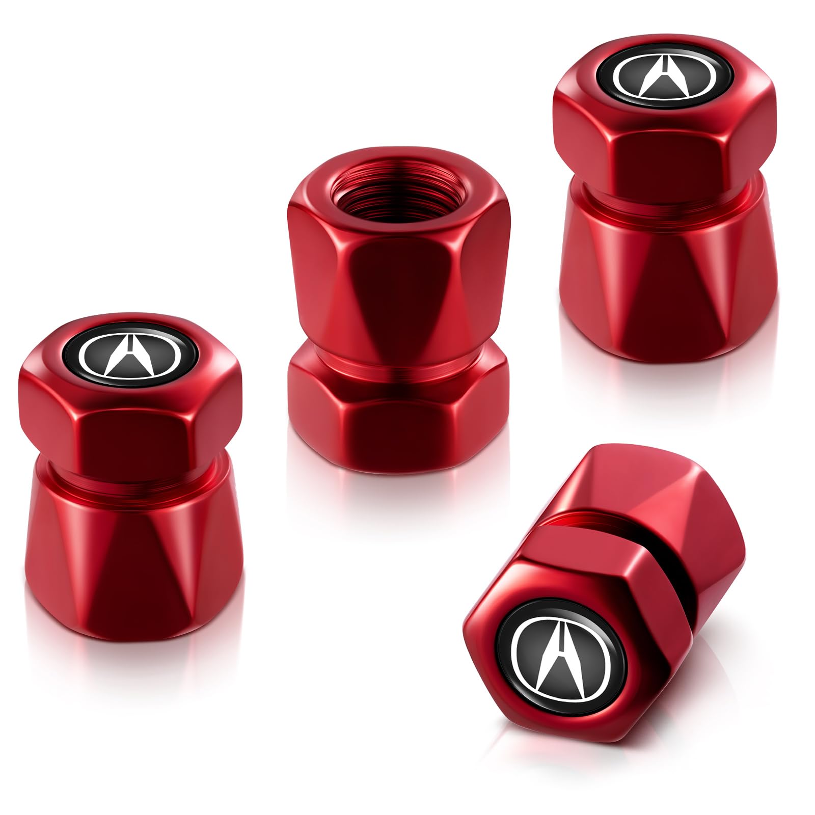 Tire Valve Stem Caps for Toyota, Corolla, RAV4, Highlander Metal Car Wheel Air caps Auto Valve Stem Caps Accessories 4 Pack Red — view 7