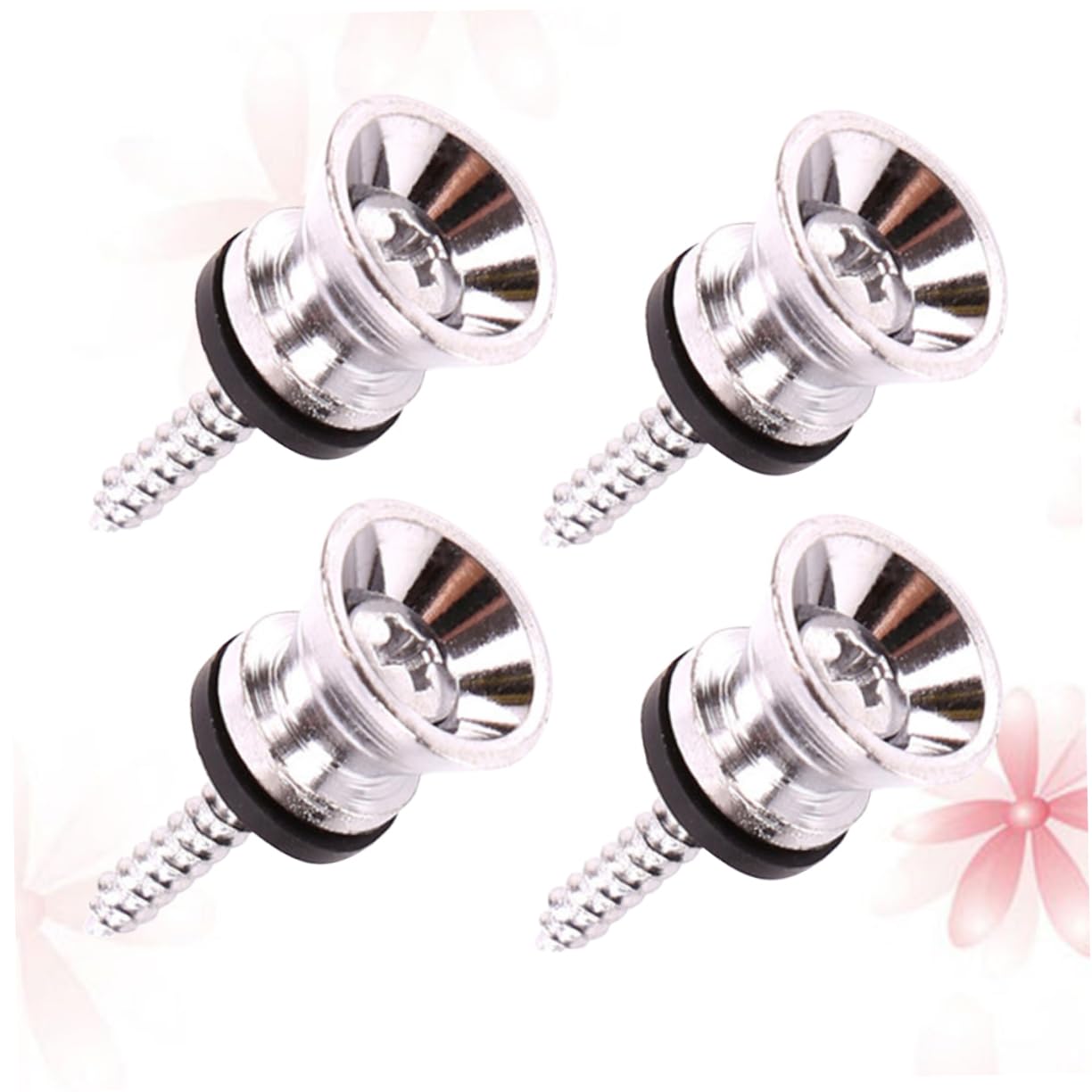 Sosoport 6pcs Acoustic Guitar Strap Locks Guitar Belt Buckle Silver Belt Scratch