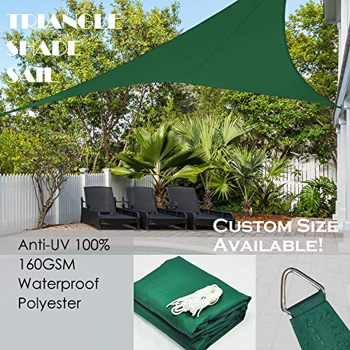 Alion Home 9' X 9' X 12.7' Right Triangle Pu Waterproof Woven Sun Shade Sail Custom (1, Forest Green) #TOP3