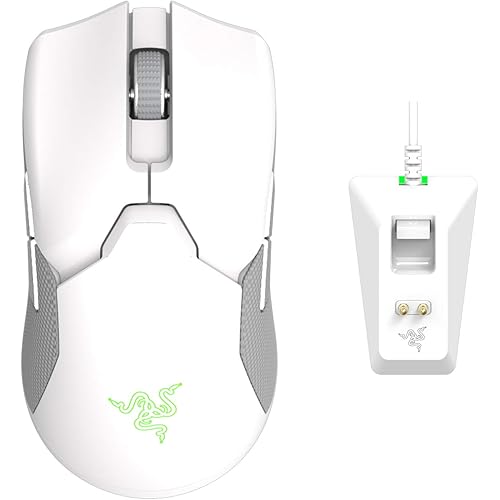 Razer Viper Ultimate Lightweight Wireless Gaming Mouse & RGB Charging Dock: Hyperspeed Wireless Technology - 20K DPI Optical Sensor - 74g Lightweight - 70 Hr Battery - Mercury White