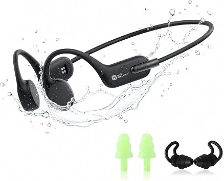 HIFI WALKER T10 Air Swimming Headphones with 32GB MP3 Player, IPX8 Waterproof Bone Conduction Headphones, Bluetooth 6.0 Open-Ear Design for Running and Cycling