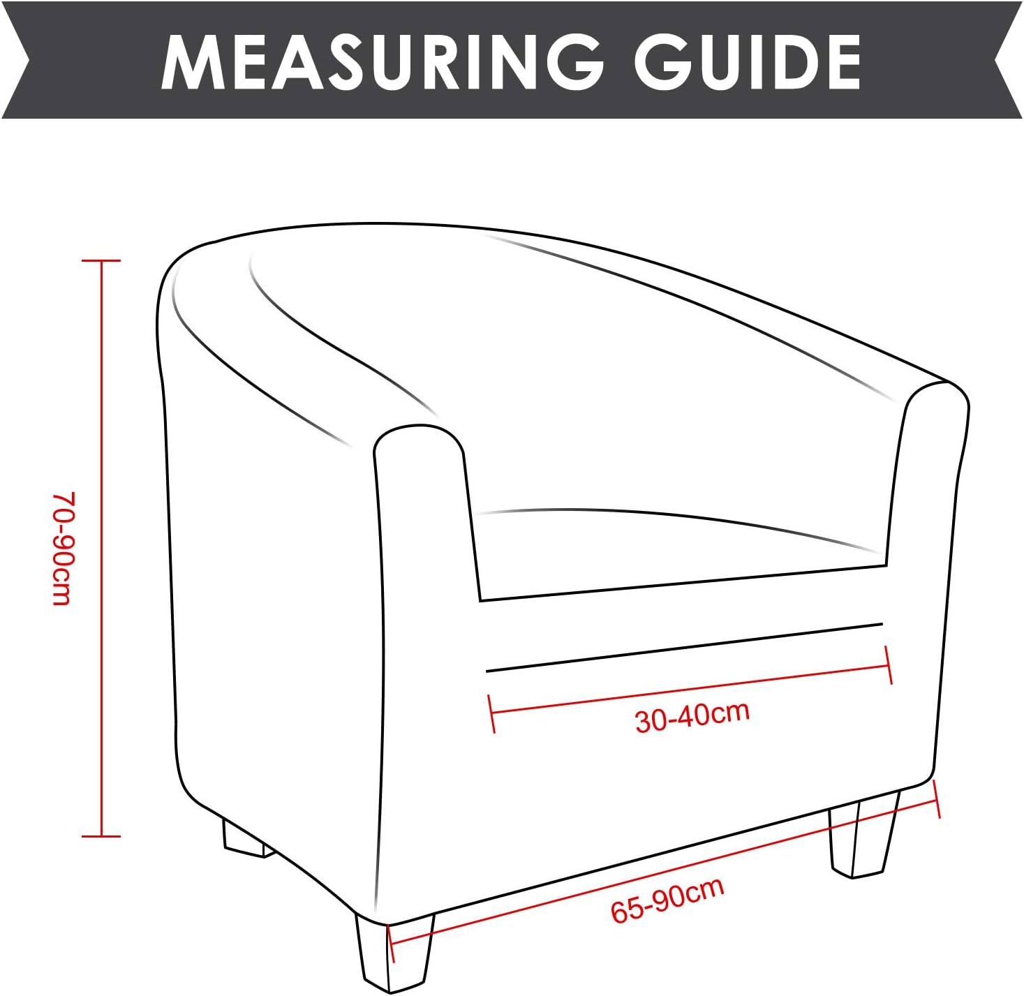 HOTNIU Club Chair Slipcover Tub Chair Covers for Armchairs, High Stretch Armchair Slipcover, Furniture Protector for Living Room, Removable Wing Back Covers, Dark Lines Armchair Covers