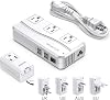 ISELECTOR 250W Power Converter 220V to 110V Voltage Converter with 8 Charging Ports Universal Travel Adapter and UK/AU/US/EU Worldwide Plug Adapter, ETL Listed