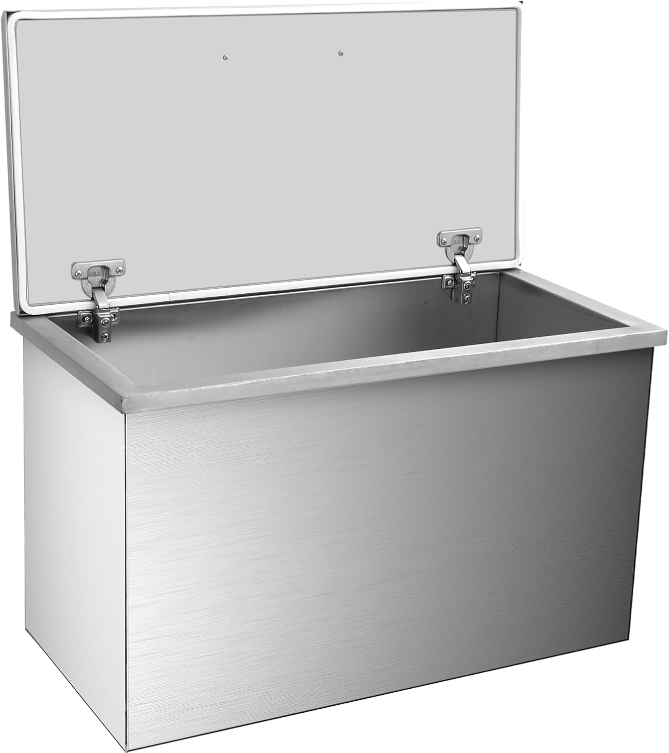 Drop in Ice Chest,Stainless Steel Cooler with Hinged Cover,Ice Bin,Drain Pipe & Plug - Outdoor Kitchen, Bar, Party for Beer, Wine, Beverages