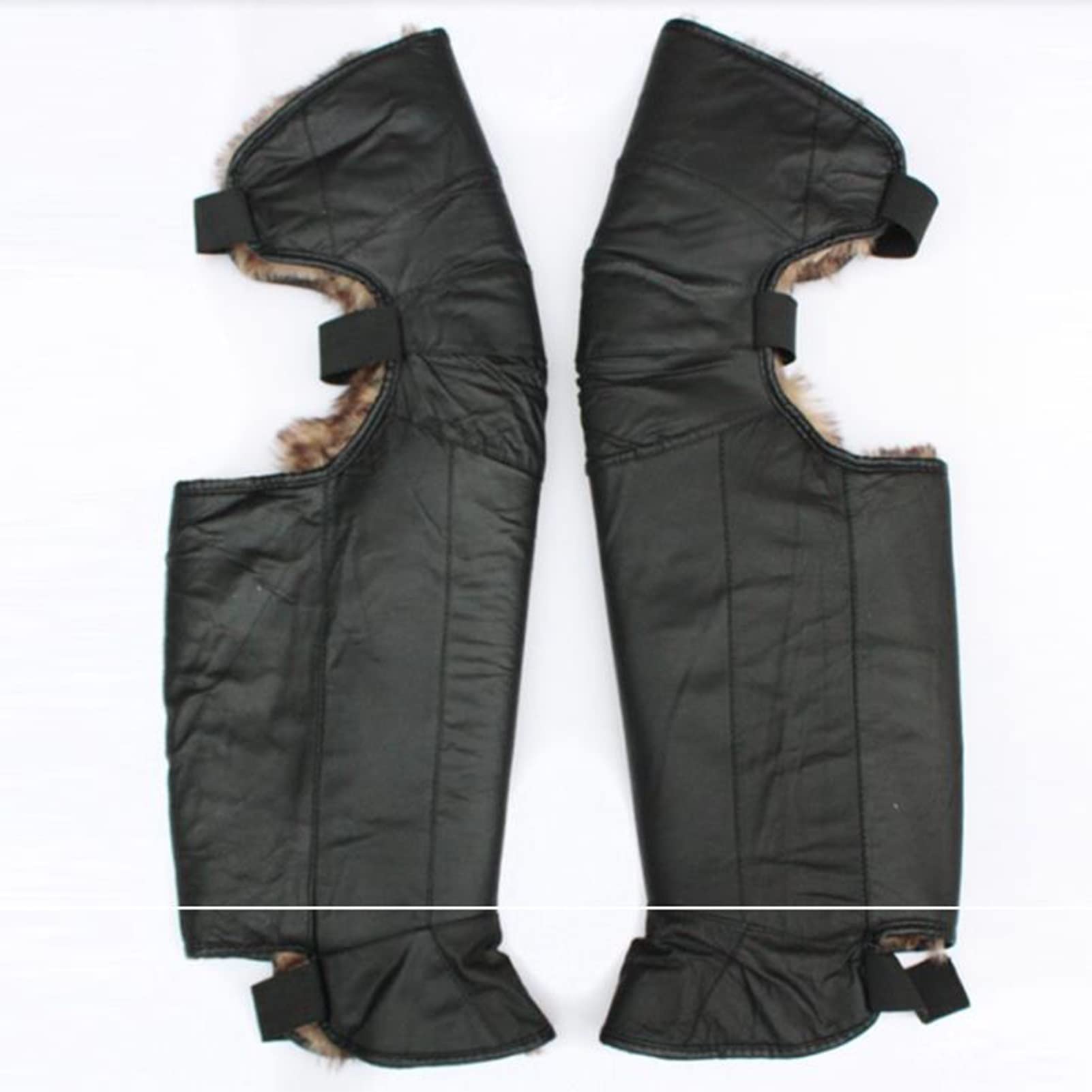 Couvre-Jambes de Moto Chaud. Couvre-Jambes en Cuir Protège-Jambes réglables Matériau en Cuir PU et Demi-Pantalon Unisexe Chaud adapté à l'hiver