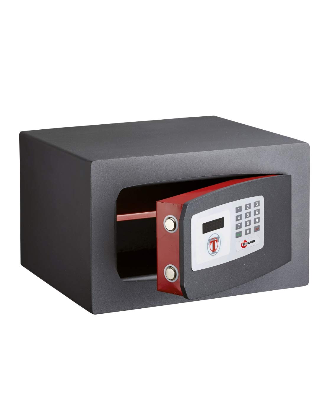 THIRARD - Coffret De Sécurité À Poser - Edimbourg - Acier - Usage Domestique - Fermeture Électronique À Code - 2 Pênes de Ø18 mm - 210 x 340 x 300 mm - Noir - 17 L