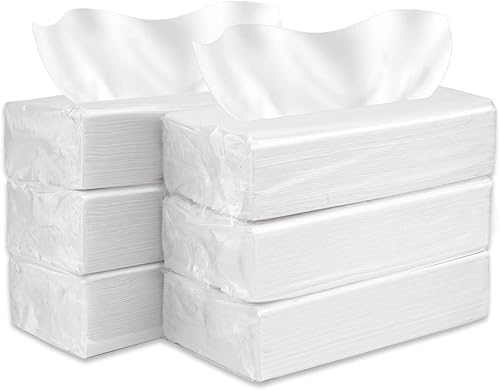 Miniatura 2 de 100 hojas de recambios de pañuelos de automóvil, pañuelos faciales desechables, servilletas de toalla facial, papel blanco, 600 hojas, 6 paquetes