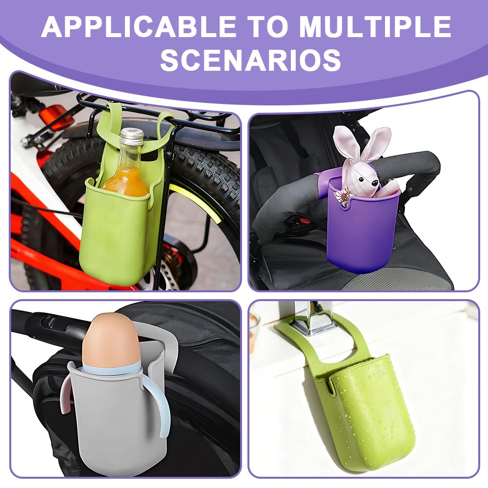 4 pezzi Portabevande universale in silicone, portabevande universale, portabottiglie per bicicletta, per deambulatori, biciclette, sedie a rotelle, mountain bike, scooter, golf cart