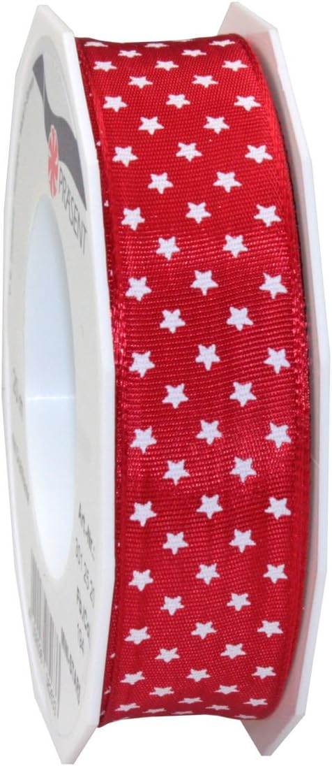 Präsent FBA_3012520-609 Wired & Printed Ribbon, 25mm-20m, Silver