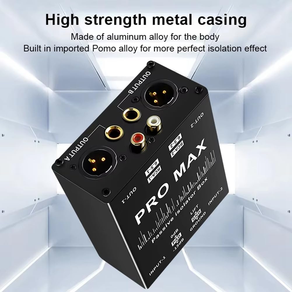 XLR 6.5 Isolatore Audio, Eliminatore di Corrente Audio, Microfono A Terra del Microfono A Trasmissione in Diretta