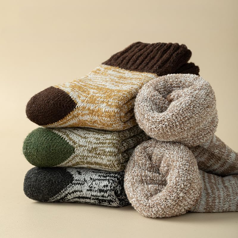 Vintage Cozy Thick Wool Socks 5 Pairs Classic Winter Knit Warm Boot Socks Fairy Grunge Emo Thermal Hiking Crew Socks3