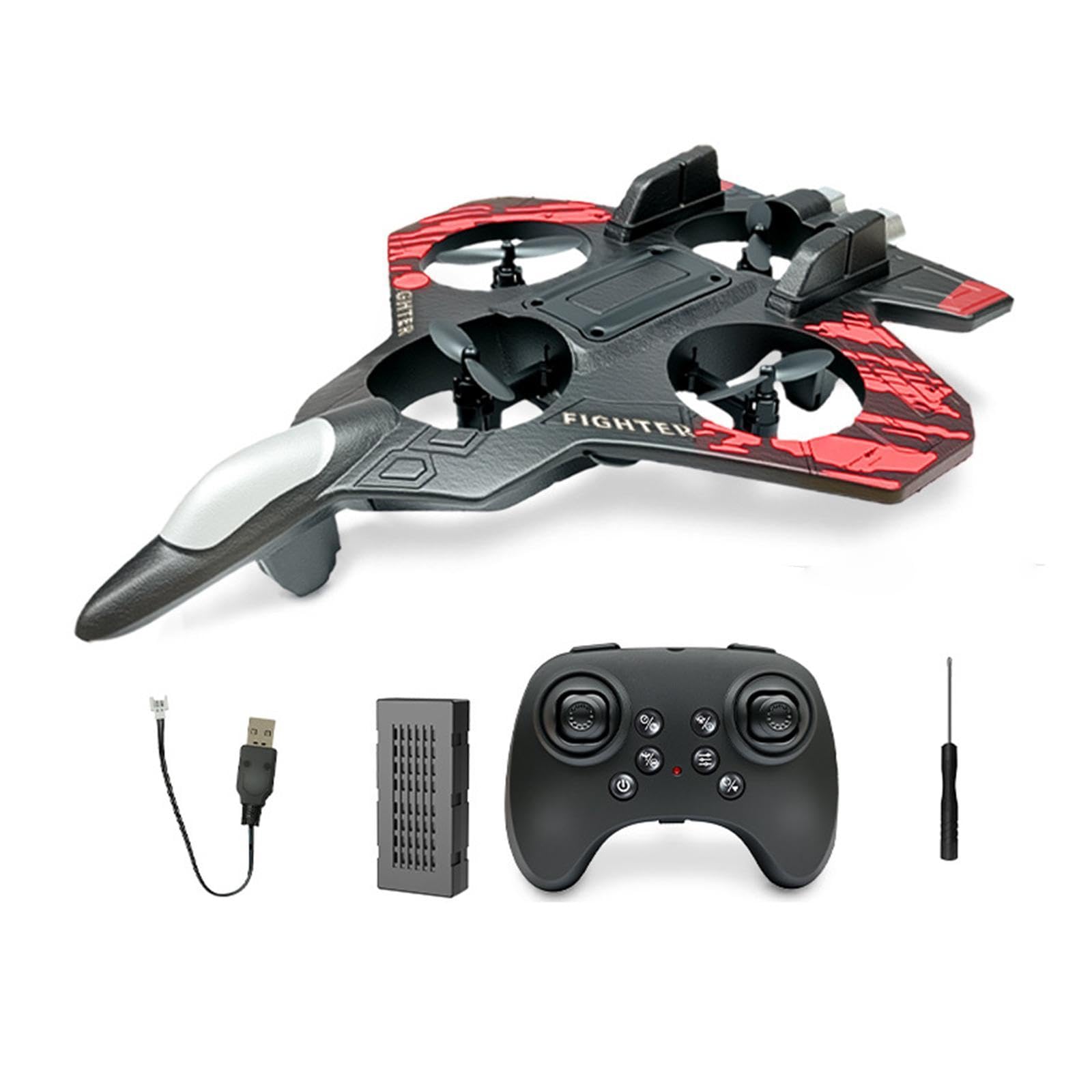 Qianly Avión Teledirigido de Fija Planeador RC Espuma de Control Remoto Diseño Estable y Juguete Volador Fácil de Manejar Adecuado para, Rojo